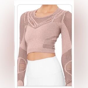 ALO Dusty Pink Siren long sleeve crop top!